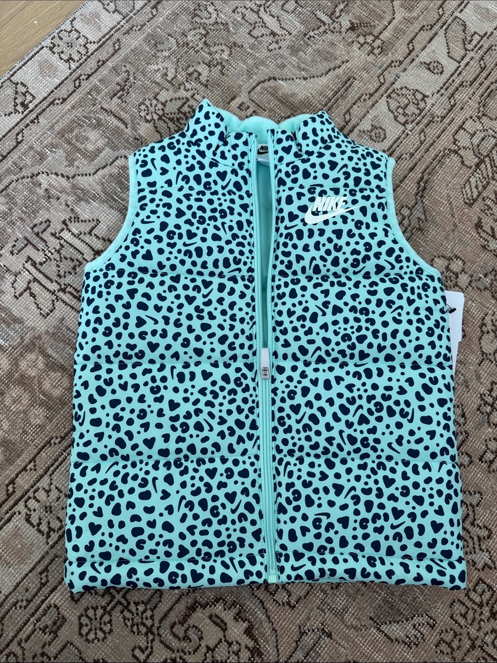 Nike Aqua and Black Leopard Print Girls' Vest